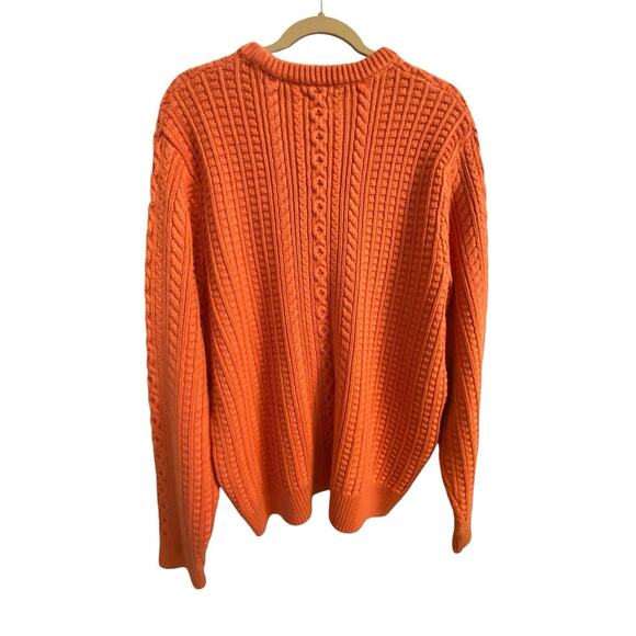 J Crew Cotton Cable Knit Crewneck Fisherman Sweater in Heather Pink Size XL - Picture 2 of 16